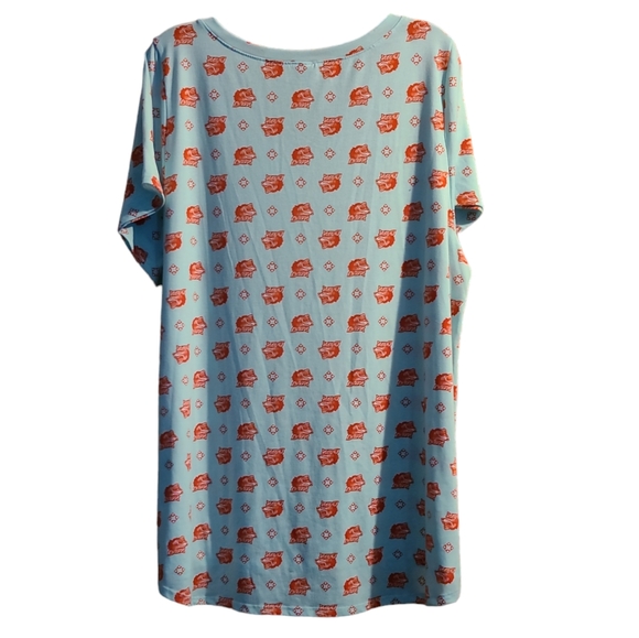 LLR LuLaRoe Christy T-Shirt Teal w Wolves Plus Sz 3XL - Picture 2 of 5